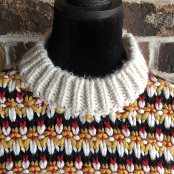 Zara Chunky Knit Puff Sleeve Mock Neck Sweater in Multi Color - Picture 5 of 12